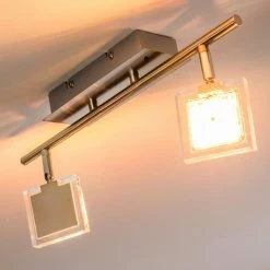 Hofstein Deckenleuchte Ritsem LED Nickel-Matt, Chrom, 2-flammig, Fernbedienung, Farbwechsler -LED Leuchten Verkäufe deckenleuchte ritsem h3007341 18