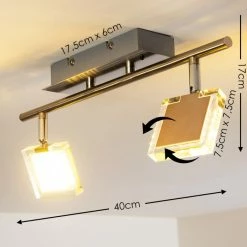 Hofstein Deckenleuchte Ritsem LED Nickel-Matt, Chrom, 2-flammig, Fernbedienung, Farbwechsler -LED Leuchten Verkäufe deckenleuchte ritsem h3007341 2