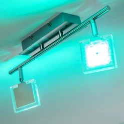 Hofstein Deckenleuchte Ritsem LED Nickel-Matt, Chrom, 2-flammig, Fernbedienung, Farbwechsler -LED Leuchten Verkäufe deckenleuchte ritsem h3007341 8