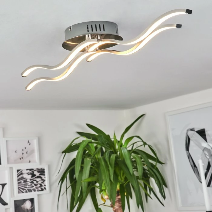 Hofstein Deckenleuchte Tarent LED Stahl gebürstet, 1-flammig 1 Hofstein Deckenleuchte Tarent LED Stahl gebürstet, 1-flammig