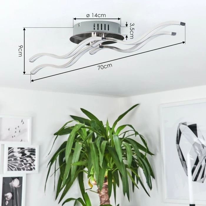 Hofstein Deckenleuchte Tarent LED Stahl gebürstet, 1-flammig 4 Hofstein Deckenleuchte Tarent LED Stahl gebürstet, 1-flammig – Bild 4