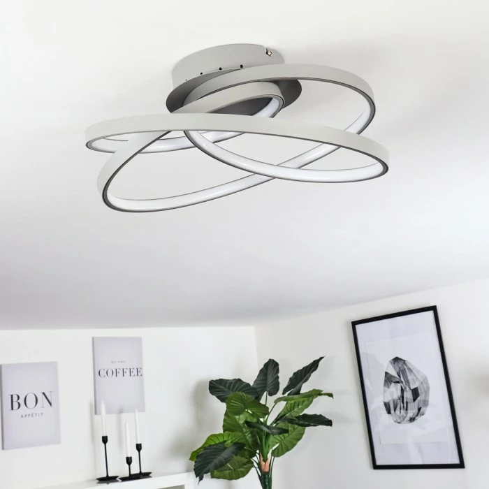 Hofstein Demaine Deckenleuchte LED Grau, 1-flammig 2 Hofstein Demaine Deckenleuchte LED Grau, 1-flammig – Bild 2