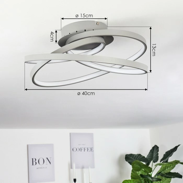 Hofstein Demaine Deckenleuchte LED Grau, 1-flammig 4 Hofstein Demaine Deckenleuchte LED Grau, 1-flammig – Bild 4