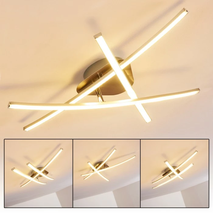 Hofstein Deneb Deckenleuchte LED Nickel-Matt, 3-flammig 1 Hofstein Deneb Deckenleuchte LED Nickel-Matt, 3-flammig