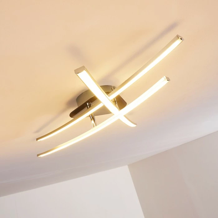 Hofstein Deneb Deckenleuchte LED Nickel-Matt, 3-flammig 4 Hofstein Deneb Deckenleuchte LED Nickel-Matt, 3-flammig – Bild 4