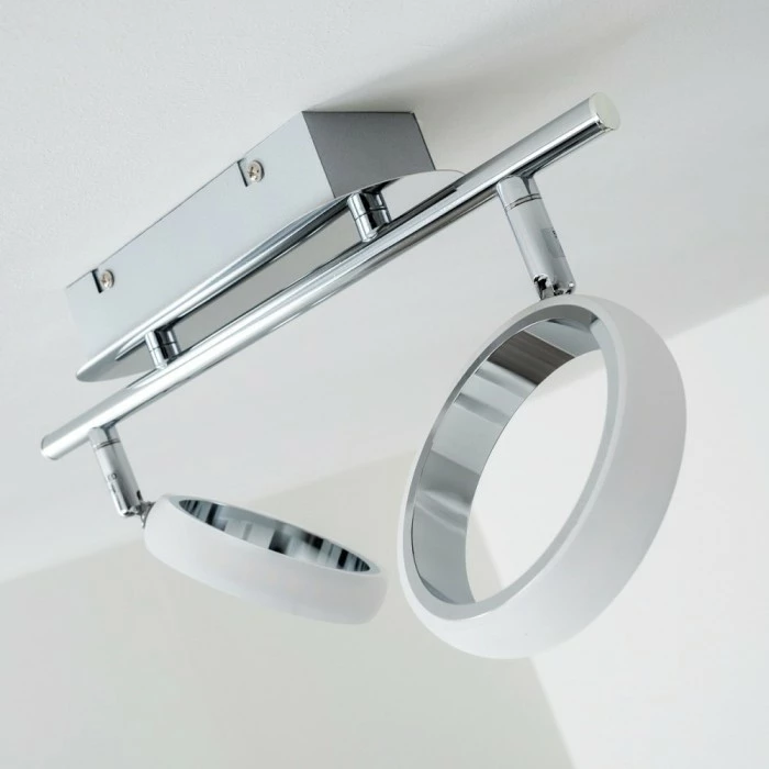 Hofstein Dobris Deckenspot LED Chrom, 2-flammig 4 Hofstein Dobris Deckenspot LED Chrom, 2-flammig – Bild 4