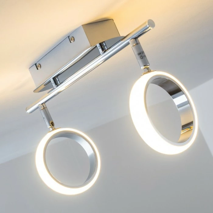 Hofstein Dobris Deckenspot LED Chrom, 2-flammig 5 Hofstein Dobris Deckenspot LED Chrom, 2-flammig – Bild 5