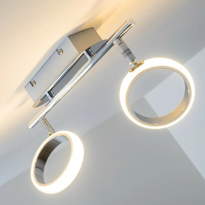 Hofstein Dobris Deckenspot LED Chrom, 2-flammig 6 Hofstein Dobris Deckenspot LED Chrom, 2-flammig – Bild 6