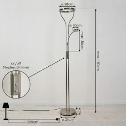 Hofstein Donna Stehleuchte LED Nickel-Matt, 2-flammig -LED Leuchten Verkäufe donna stehleuchte h3551714 3