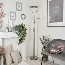 Hofstein Donna Stehleuchte LED Nickel-Matt, 2-flammig -LED Leuchten Verkäufe donna stehleuchte h3551714 9