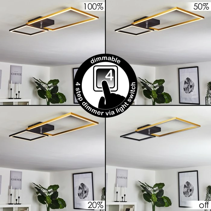 Hofstein Doyon Deckenleuchte LED Schwarz, 1-flammig 2 Hofstein Doyon Deckenleuchte LED Schwarz, 1-flammig – Bild 2