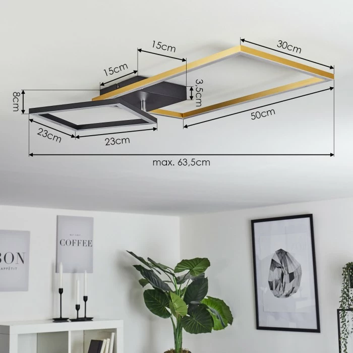 Hofstein Doyon Deckenleuchte LED Schwarz, 1-flammig 4 Hofstein Doyon Deckenleuchte LED Schwarz, 1-flammig – Bild 4