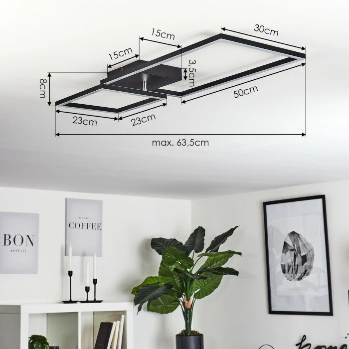 Hofstein Doyon Deckenleuchte LED Schwarz, 1-flammig 4 Hofstein Doyon Deckenleuchte LED Schwarz, 1-flammig – Bild 4