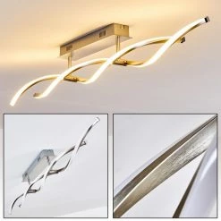 Hofstein Dundas Deckenleuchte LED Edelstahl, 2-flammig