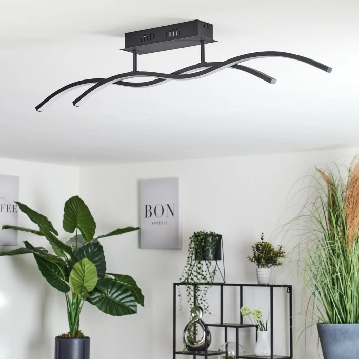 Hofstein Eaglesham Deckenleuchte LED Schwarz, 1-flammig 2 Hofstein Eaglesham Deckenleuchte LED Schwarz, 1-flammig – Bild 2