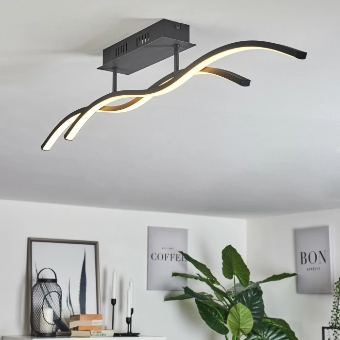 Hofstein Eaglesham Deckenleuchte LED Schwarz, 1-flammig 7 Hofstein Eaglesham Deckenleuchte LED Schwarz, 1-flammig – Bild 7