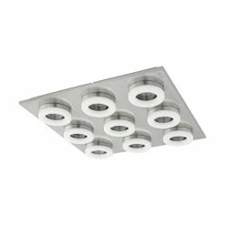 Eglo Leuchten Eglo BRESSANONE Deckenleuchte LED Nickel-Matt, 9-flammig