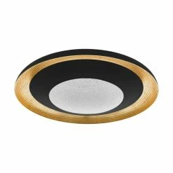 Eglo Leuchten EGLO CANICOSA Deckenleuchte LED Schwarz, Gold, 1-flammig, Fernbedienung