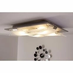 Eglo Leuchten Eglo GUADIANO Deckenleuchte LED Nickel-Matt, 4-flammig -LED Leuchten Verkäufe eglo guadiano deckenleuchte 93398 24