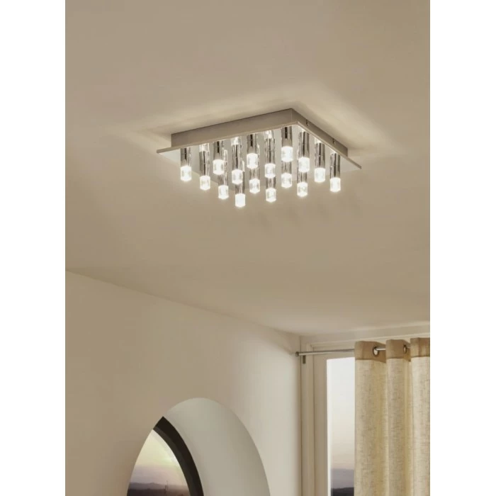 Eglo Leuchten Eglo TEOCELO Deckenleuchte LED Chrom, 16-flammig 1 Eglo Leuchten Eglo TEOCELO Deckenleuchte LED Chrom, 16-flammig