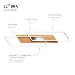 Elobra Kinderleuchten Elobra Panama Deckenleuchte LED Naturfarben, 2-flammig -LED Leuchten Verkäufe elobra panama deckenleuchte 138335 5