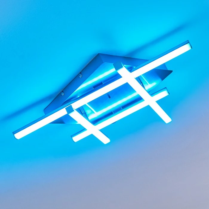 Hofstein Eriz Deckenleuchte LED Nickel-Matt, 4-flammig, Fernbedienung, Farbwechsler 28 Hofstein Eriz Deckenleuchte LED Nickel-Matt, 4-flammig, Fernbedienung, Farbwechsler – Bild 28