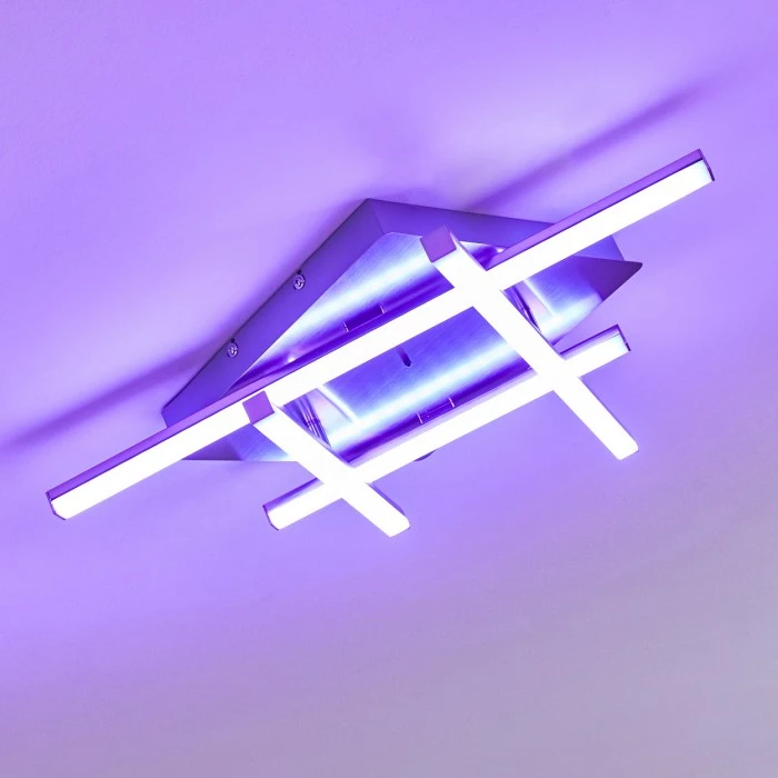 Hofstein Eriz Deckenleuchte LED Nickel-Matt, 4-flammig, Fernbedienung, Farbwechsler 6 Hofstein Eriz Deckenleuchte LED Nickel-Matt, 4-flammig, Fernbedienung, Farbwechsler – Bild 6