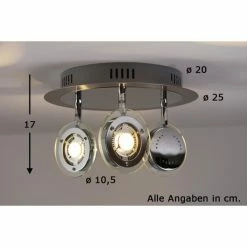 Esto SABO Deckenspot LED Chrom, 3-flammig