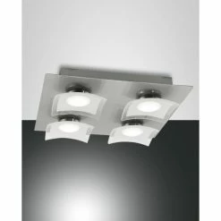 Fabas Luce Desus Deckenleuchte LED Nickel-Matt, 4-flammig