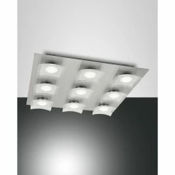 Fabas Luce Desus Deckenleuchte LED Nickel-Matt, 9-flammig