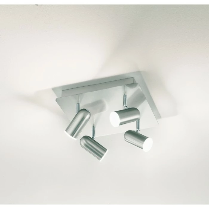 Fabas Luce Spotty Deckenleuchte LED Nickel-Matt, 4-flammig 1 Fabas Luce Spotty Deckenleuchte LED Nickel-Matt, 4-flammig