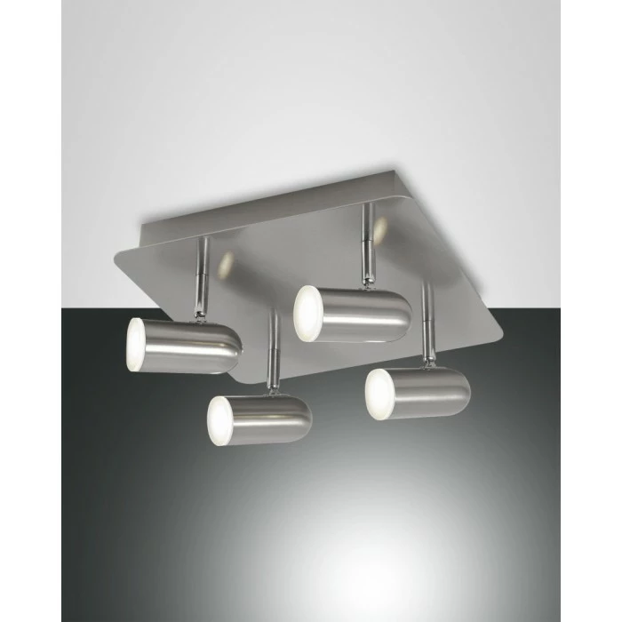 Fabas Luce Spotty Deckenleuchte LED Nickel-Matt, 4-flammig 2 Fabas Luce Spotty Deckenleuchte LED Nickel-Matt, 4-flammig – Bild 2