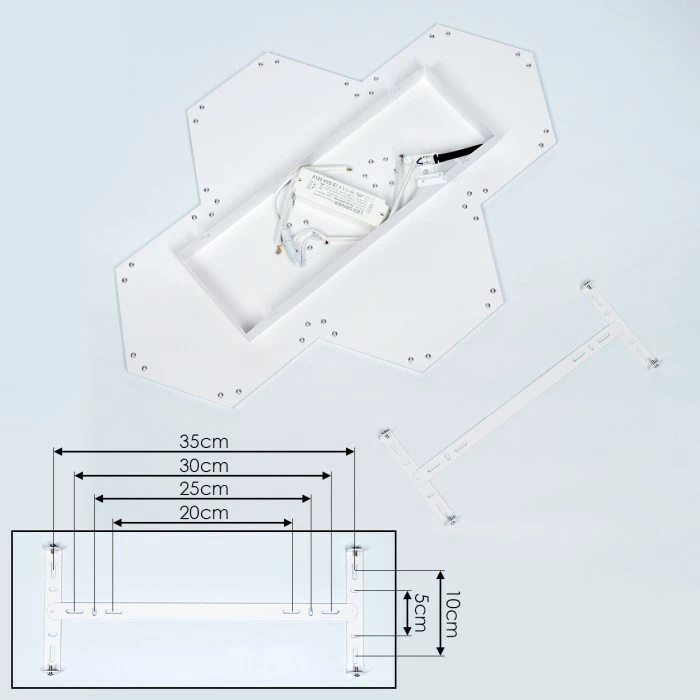 Hofstein Fanebal Deckenpanel LED Weiß, 1-flammig 5 Hofstein Fanebal Deckenpanel LED Weiß, 1-flammig – Bild 5