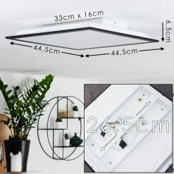 Hofstein Farc LED Panel Schwarz, Weiß, 1-flammig, Fernbedienung -LED Leuchten Verkäufe farc led panel h3326329 1