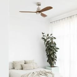 Faro Barcelona Lantau Deckenventilator LED Nickel-Matt, 1-flammig, Fernbedienung