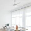 Faro Barcelona Saona Deckenventilator LED Wei&szlig;, 1-flammig, Fernbedienung