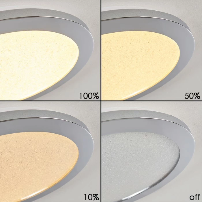 Hofstein Fasola Deckenleuchte LED Nickel glänzend, 1-flammig 3 Hofstein Fasola Deckenleuchte LED Nickel glänzend, 1-flammig – Bild 3