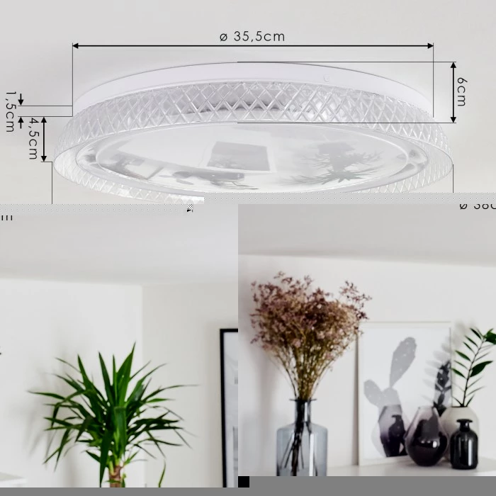 Hofstein Feletto Deckenleuchte LED Weiß, 1-flammig, Fernbedienung 4 Hofstein Feletto Deckenleuchte LED Weiß, 1-flammig, Fernbedienung – Bild 4