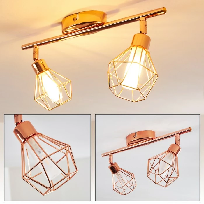 Hofstein Ferrand Deckenleuchte LED Kupferfarben, 2-flammig 1 Hofstein Ferrand Deckenleuchte LED Kupferfarben, 2-flammig