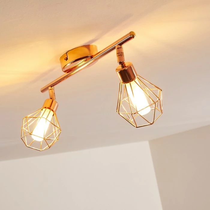 Hofstein Ferrand Deckenleuchte LED Kupferfarben, 2-flammig 6 Hofstein Ferrand Deckenleuchte LED Kupferfarben, 2-flammig – Bild 6