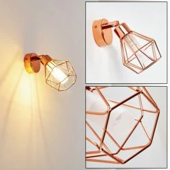 Hofstein Ferrand Wandleuchte LED Kupferfarben, 1-flammig