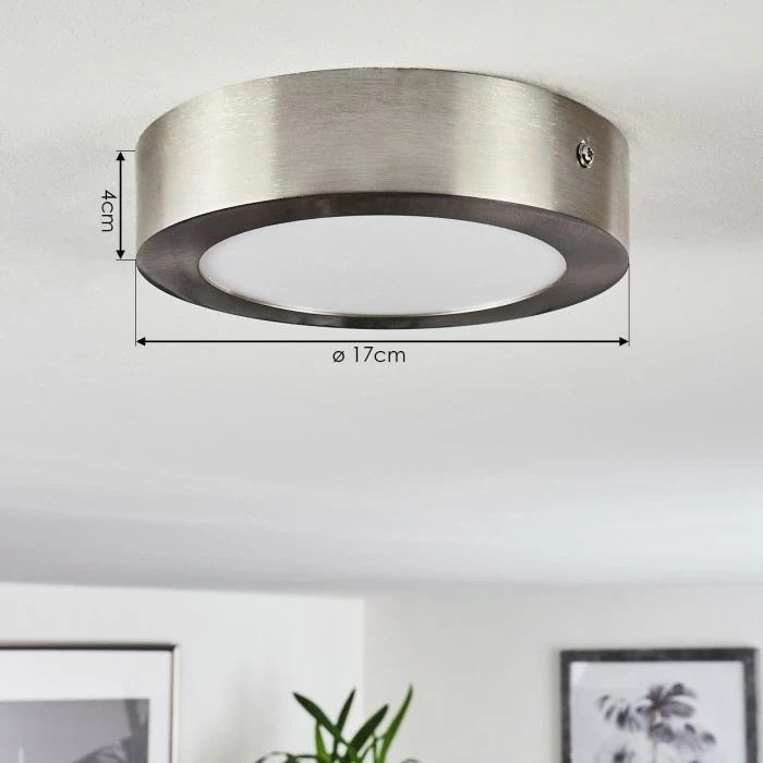 Hofstein Finsrud Deckenleuchte LED Nickel-Matt, 1-flammig 4 Hofstein Finsrud Deckenleuchte LED Nickel-Matt, 1-flammig – Bild 4