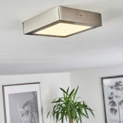 Hofstein Finsrud Deckenleuchte LED Nickel-Matt, 1-flammig