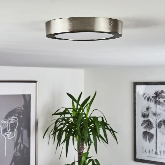 Hofstein Finsrud Deckenleuchte LED Nickel-Matt, 1-flammig 2 Hofstein Finsrud Deckenleuchte LED Nickel-Matt, 1-flammig – Bild 2