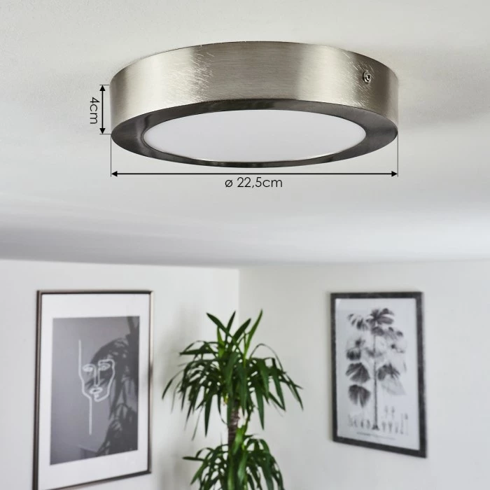 Hofstein Finsrud Deckenleuchte LED Nickel-Matt, 1-flammig 4 Hofstein Finsrud Deckenleuchte LED Nickel-Matt, 1-flammig – Bild 4