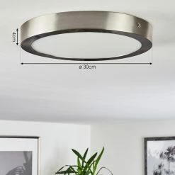 Hofstein Finsrud Deckenleuchte LED Nickel-Matt, 1-flammig -LED Leuchten Verkäufe finsrud deckenleuchte h3427477 3