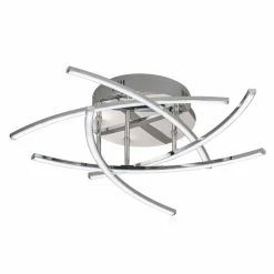 Honsel Leuchten Fischer & Honsel Cross TW Deckenleuchte LED Chrom, 5-flammig, Fernbedienung, Farbwechsler