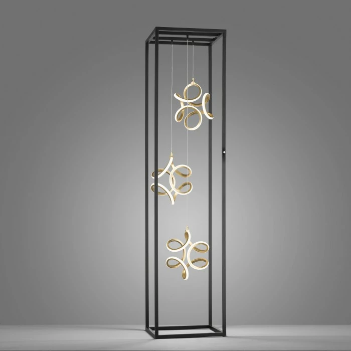 Honsel Leuchten Fischer & Honsel Gesa Stehleuchte LED Schwarz, 3-flammig 2 Honsel Leuchten Fischer & Honsel Gesa Stehleuchte LED Schwarz, 3-flammig – Bild 2