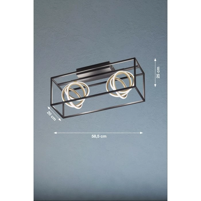 Fischer Leuchten Fischer & Honsel Gisi Deckenleuchte LED Schwarz, 2-flammig, Fernbedienung 4 Fischer Leuchten Fischer & Honsel Gisi Deckenleuchte LED Schwarz, 2-flammig, Fernbedienung – Bild 4