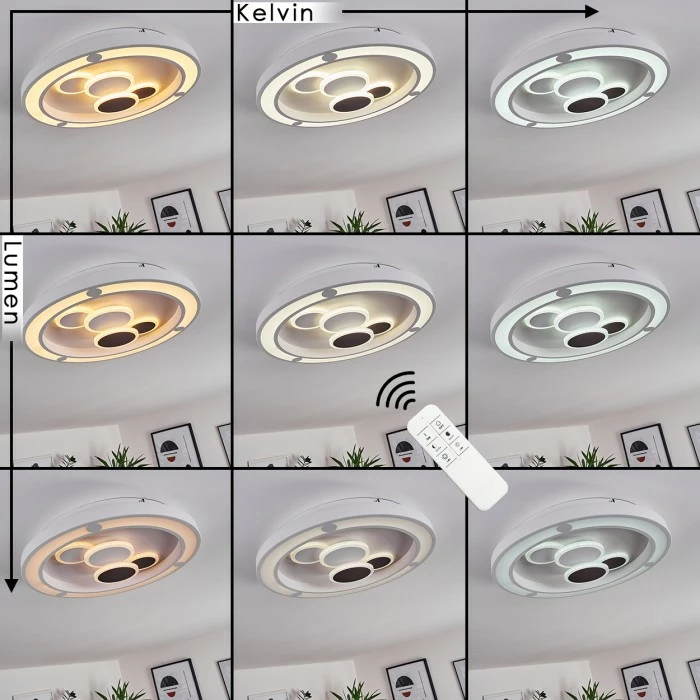 Hofstein Fitili Deckenleuchte LED Weiß, 1-flammig, Fernbedienung 2 Hofstein Fitili Deckenleuchte LED Weiß, 1-flammig, Fernbedienung – Bild 2